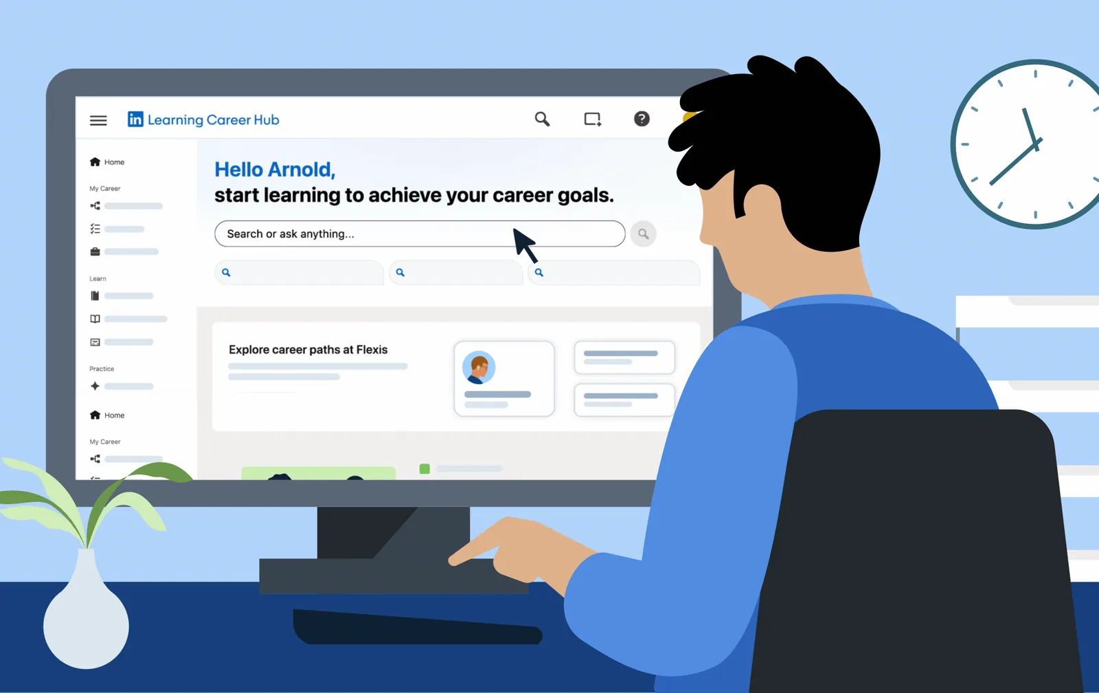 LinkedIn Learning Career Hub 학습자 홈: 커리어 목표에 맞춘 학습
